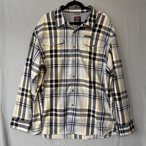 Wrangler Mens Plaid Button Up Shirt Size 2XL Formal Office Career Business Work